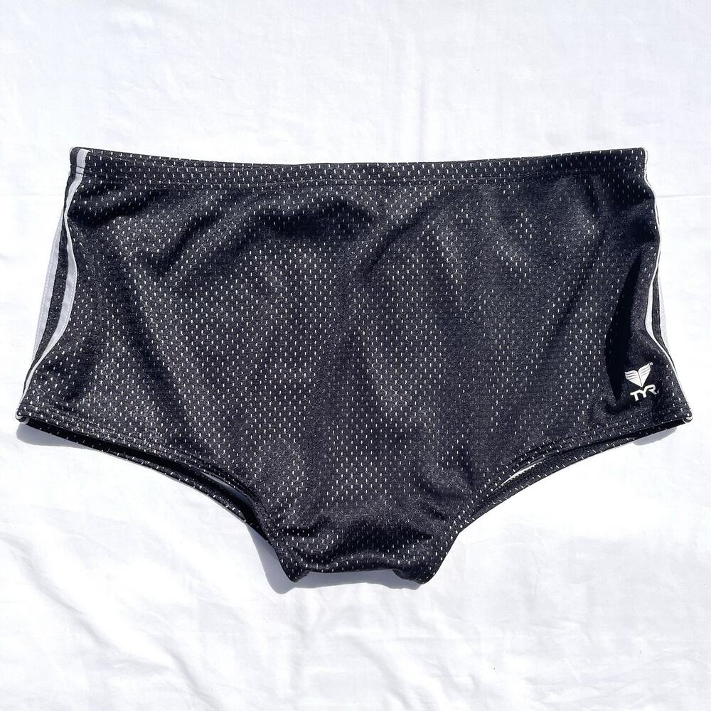 TYR Poly Mesh Trainer Brief Swim Bottoms Mens 32 Black